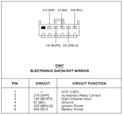 auto dimming rear view mirror wiring diagram 